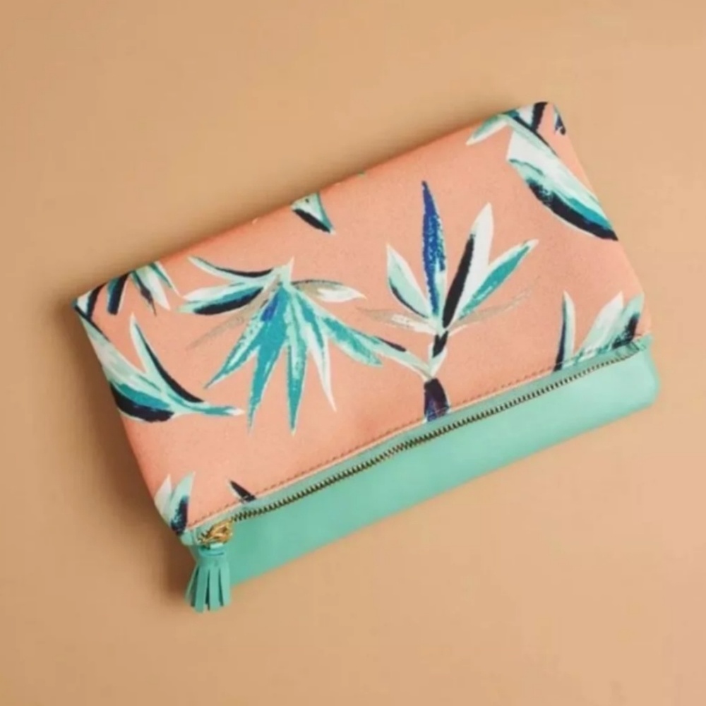 Rachel Pally Coral Blue Turquoise Clutch
